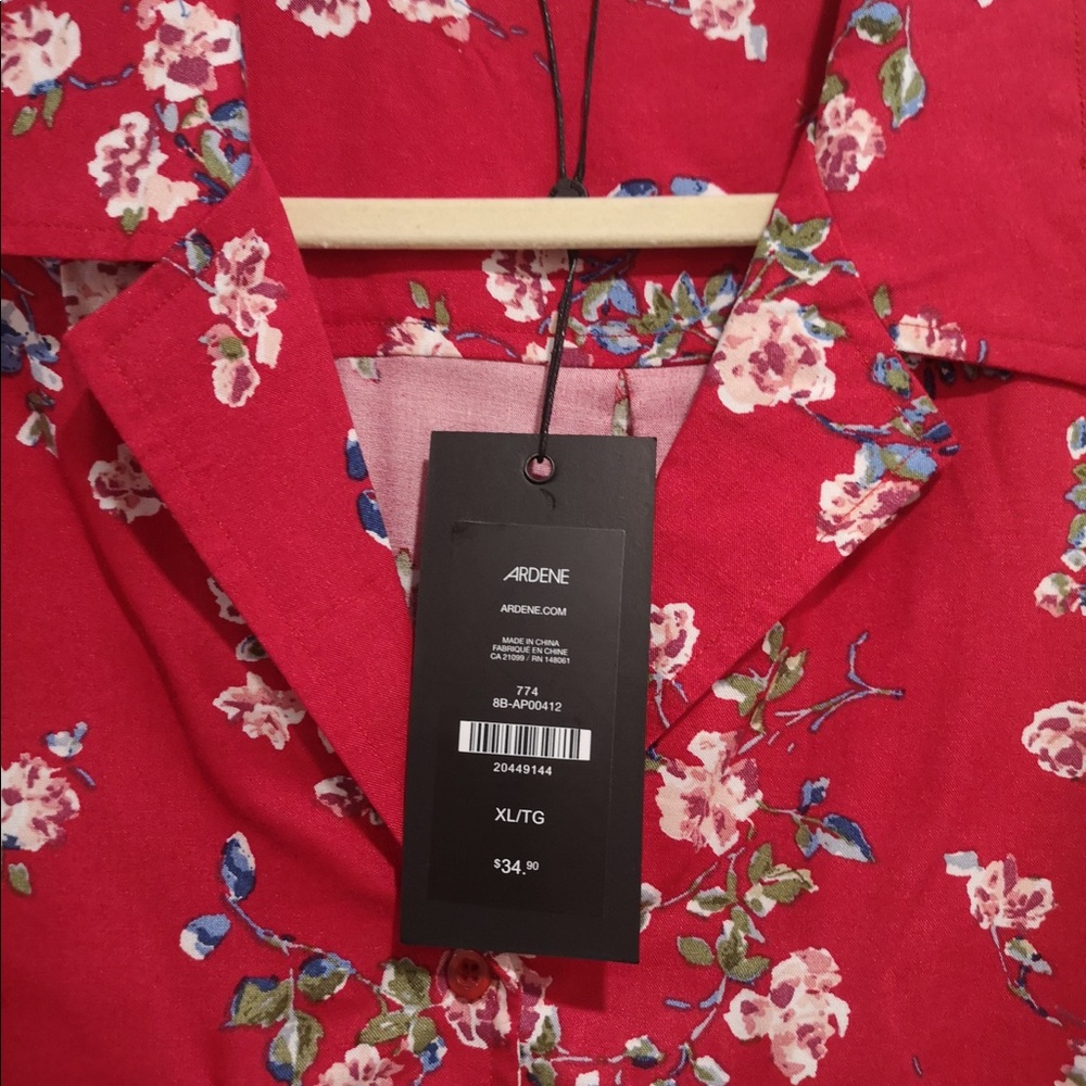 NWT Kendall & Kylie Floral Tie-Front Blouse - Picture 4 of 4